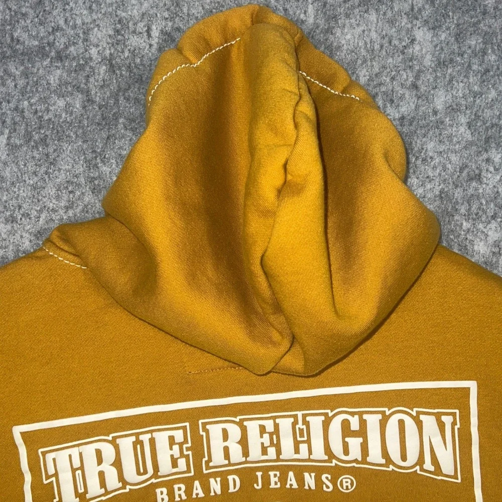 True Religion Men's Big T Zip Up Hoodie Yellow World Tour Buddha 2XL 49005-00
